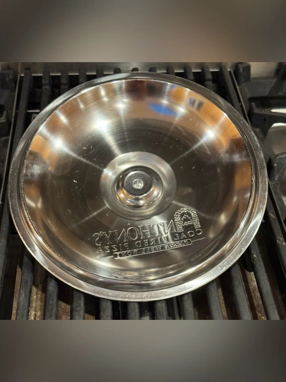 Anthony Coal Fired Pizza: Promo: Stainless Steel Pan 9.5” Lid Only - Silver